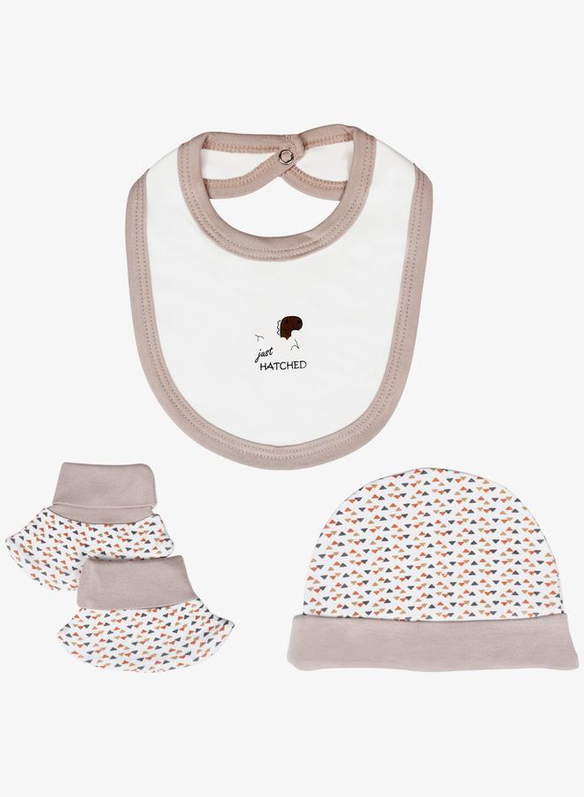 بابيز_بيسك طقم 5 قطع - مريلة، رومبر، قفازات، قبعة، وبدلة نوم - Image 4